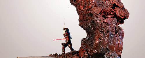 Diorama Un templario en Marte del artista Claudio Moda