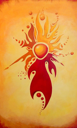 Pintura "Fuego", Serie "Los cinco elementos" by Claudio Moda