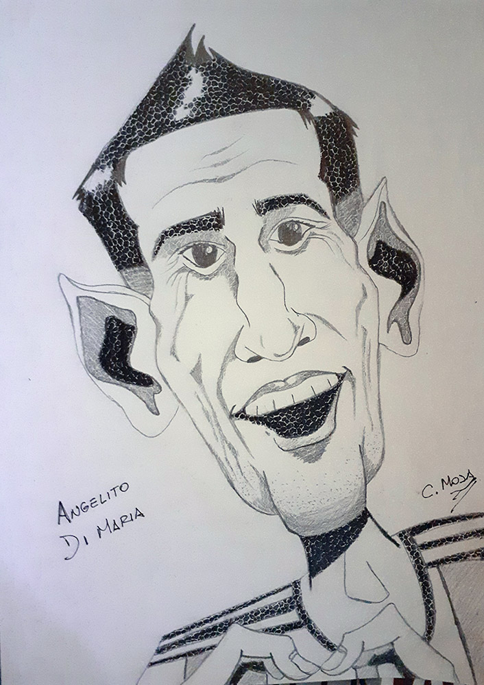 caricatura de Ángel Di María por Claudio Moda