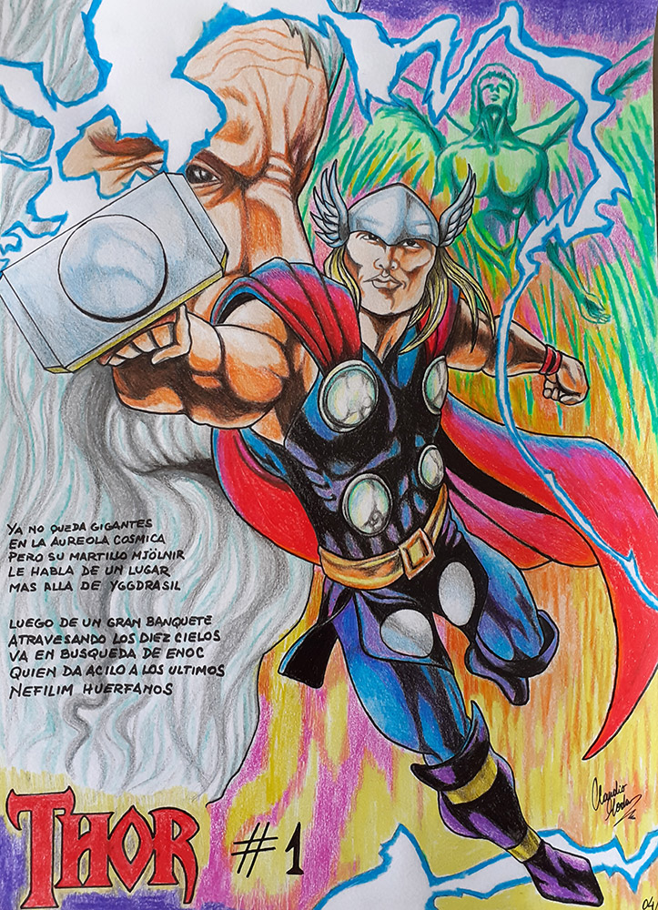 "Thor", Pintura de la serie "Posters que no existen" del autor Claudio Moda