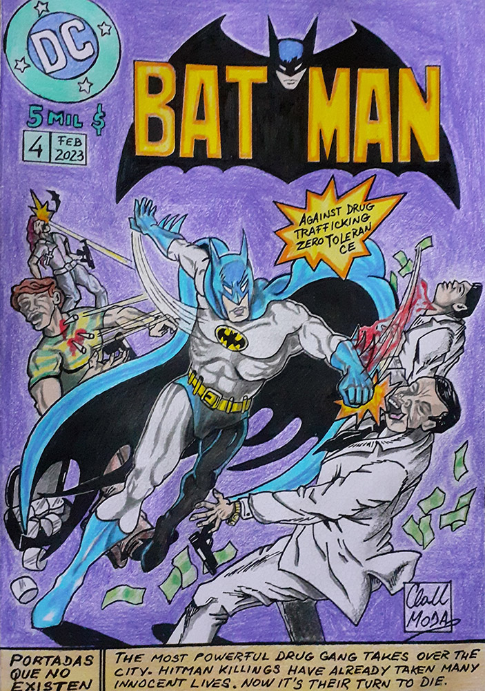"Batman", Pintura de la serie "Portadas que no existen" del autor Claudio Moda