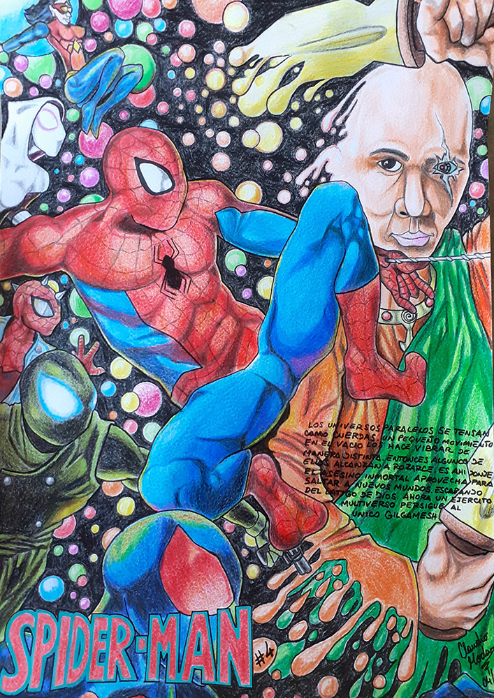 "Spider-man", Pintura de la serie "Posters que no existen" del autor Claudio Moda