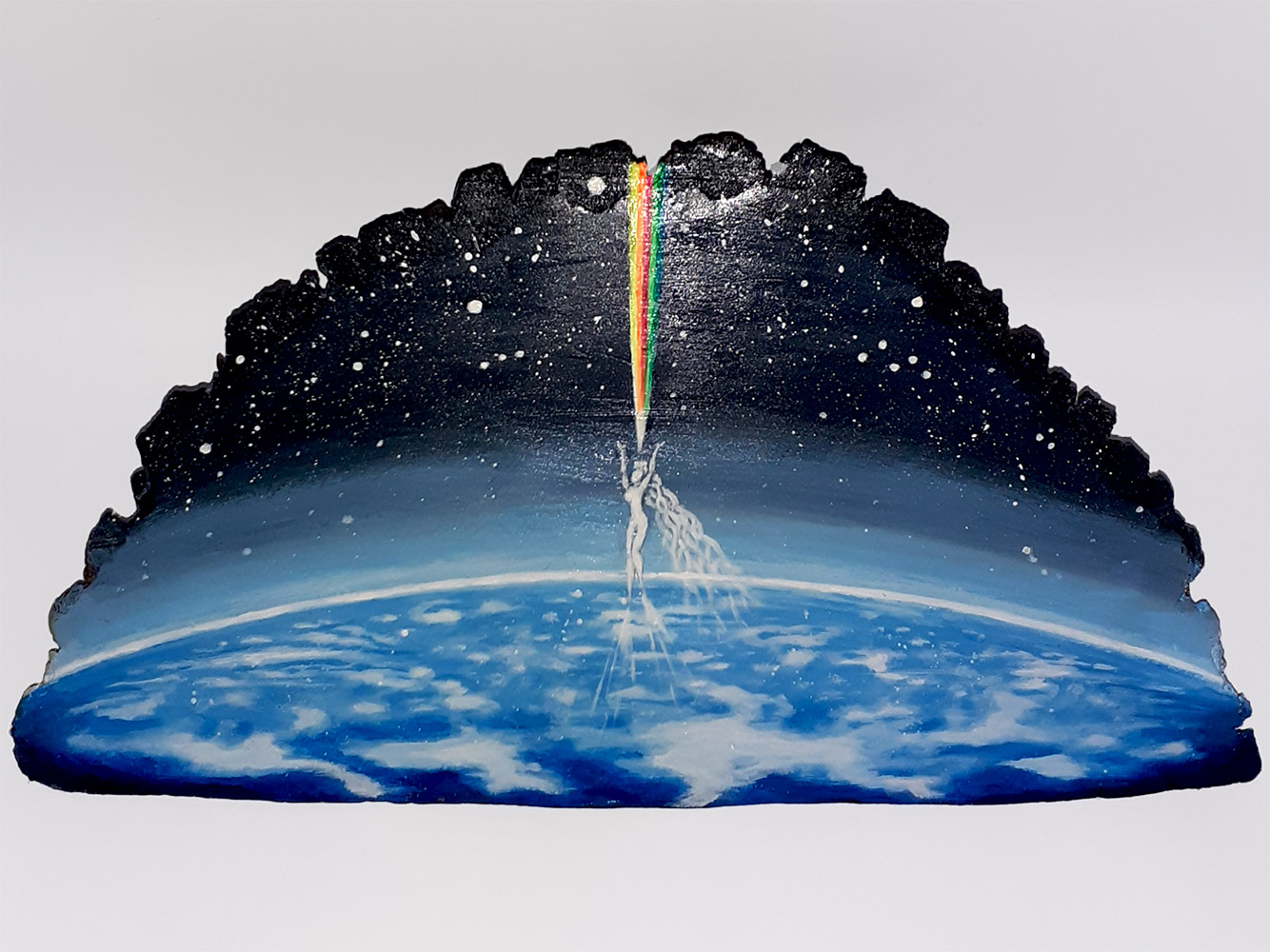 Casiopeos, pintura en laja, autor Claudio Moda, artista plástico
